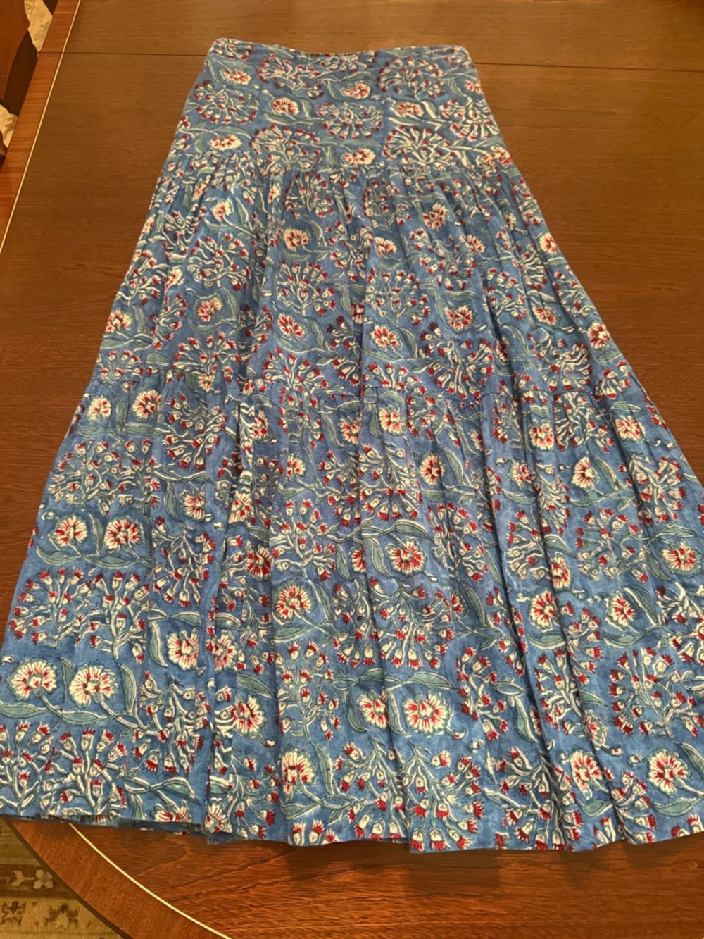 Dolma Blue Floral Murphy Maxi Skirt Blue Bell Print XS